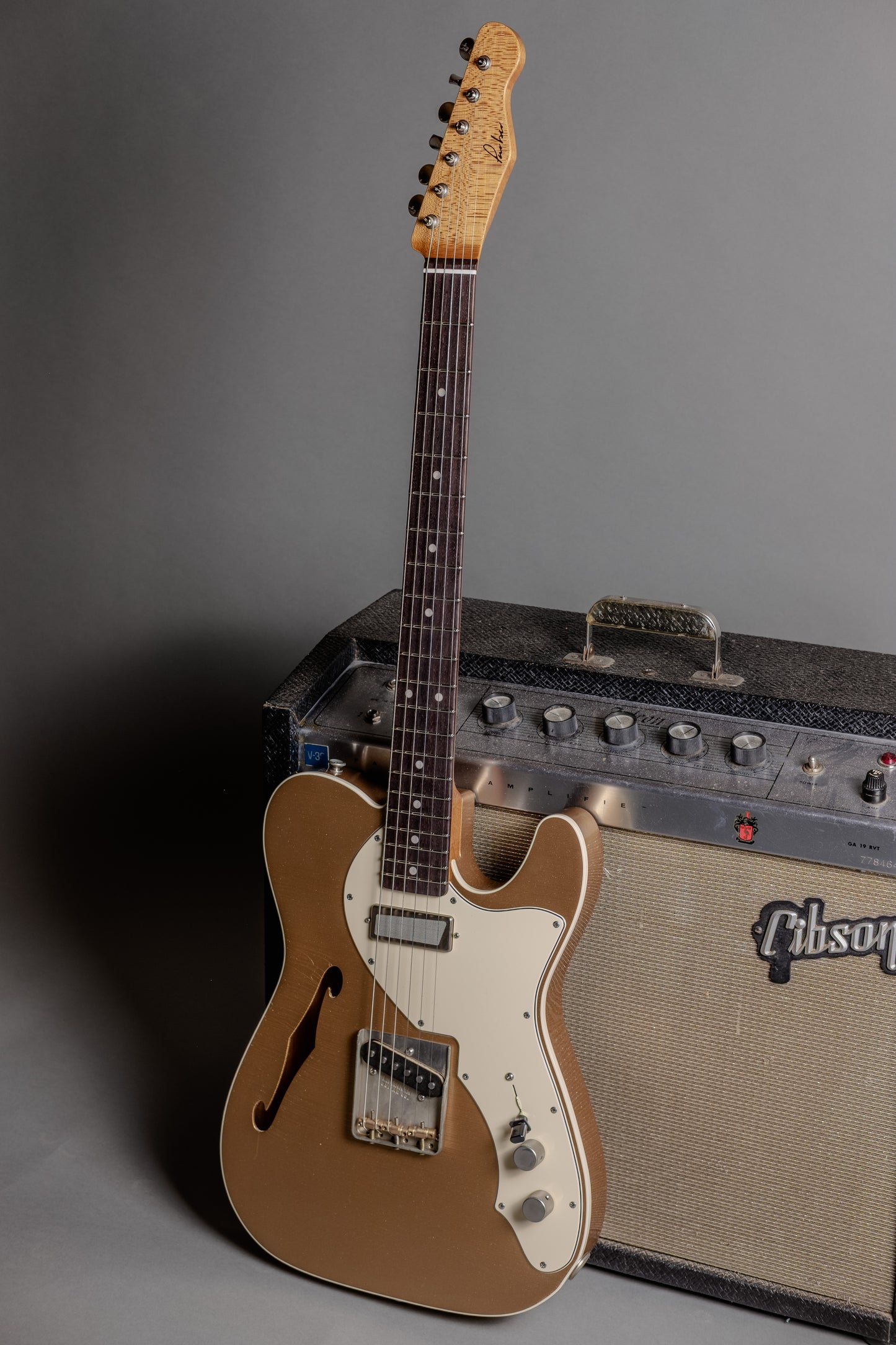 Lewis Parker Guitar Co. - Thinline "T" in Firemist Gold Metallic