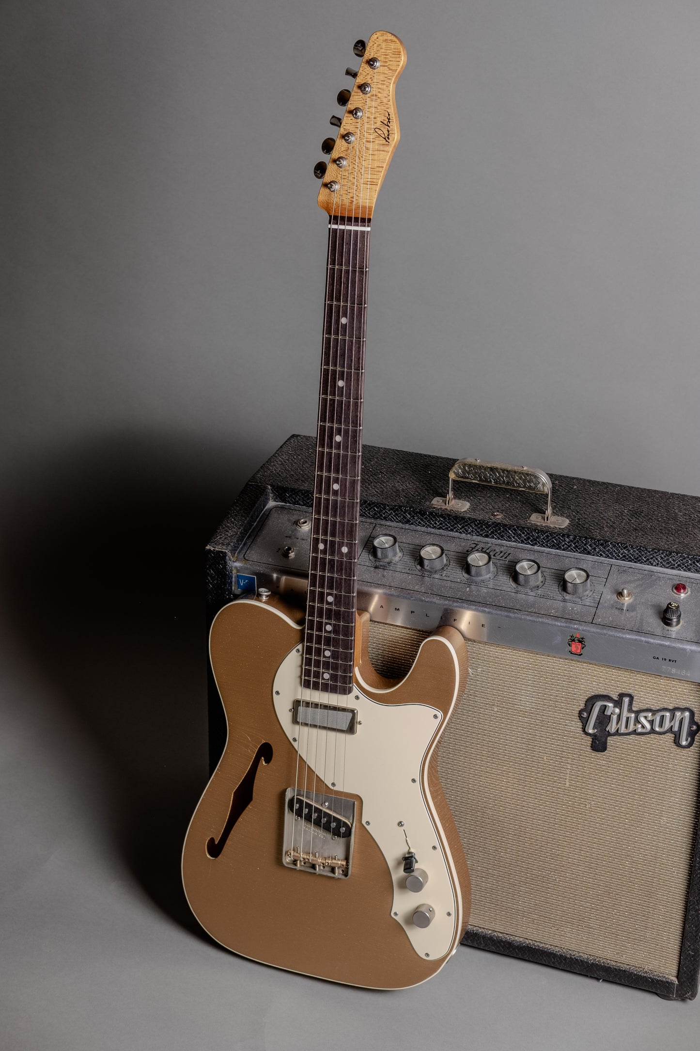 Lewis Parker Guitar Co. - Thinline "T" in Firemist Gold Metallic
