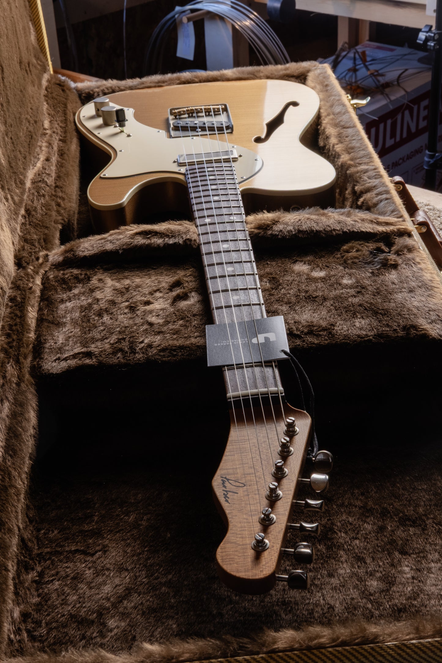 Lewis Parker Guitar Co. - Thinline "T" in Firemist Gold Metallic