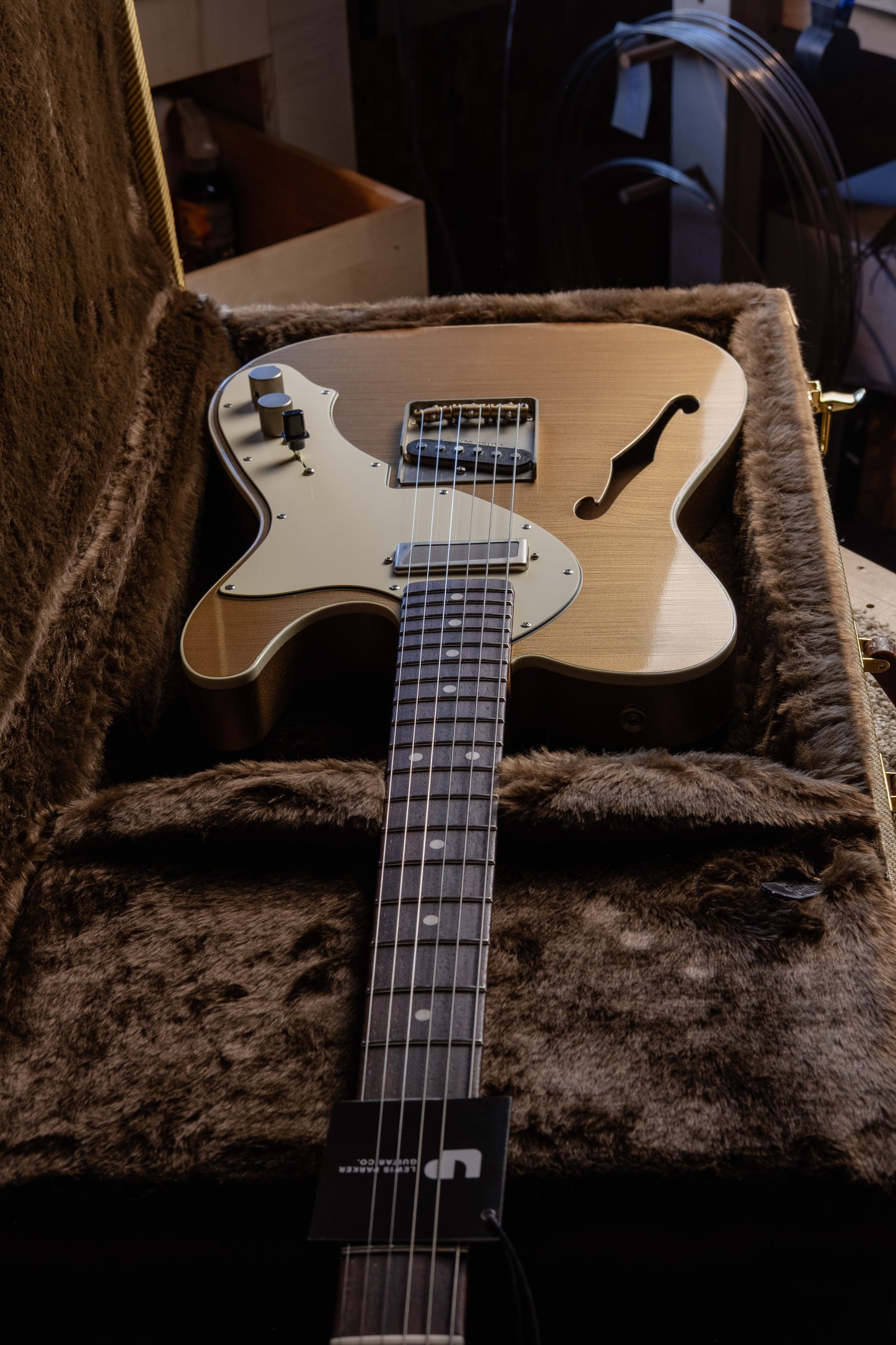 Lewis Parker Guitar Co. - Thinline "T" in Firemist Gold Metallic