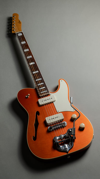 Lewis Parker Guitar Co. - Thinline "T" in Faded Candy Apple Red