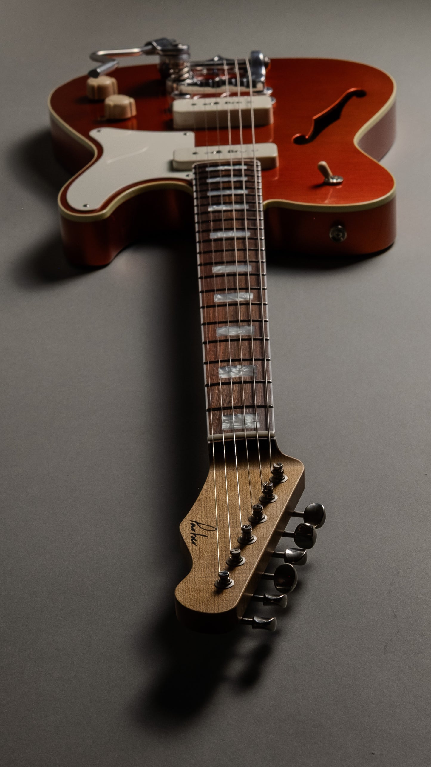 Lewis Parker Guitar Co. - Thinline "T" in Faded Candy Apple Red