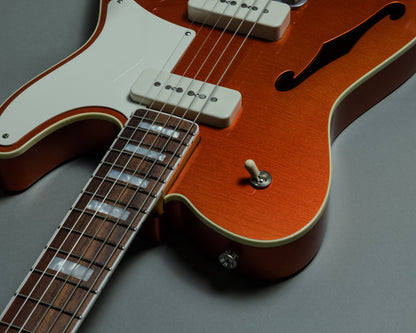 Lewis Parker Guitar Co. - Thinline "T" in Faded Candy Apple Red