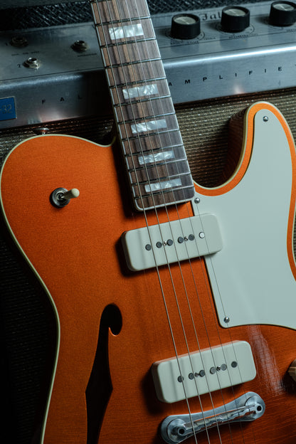 Lewis Parker Guitar Co. - Thinline "T" in Faded Candy Apple Red
