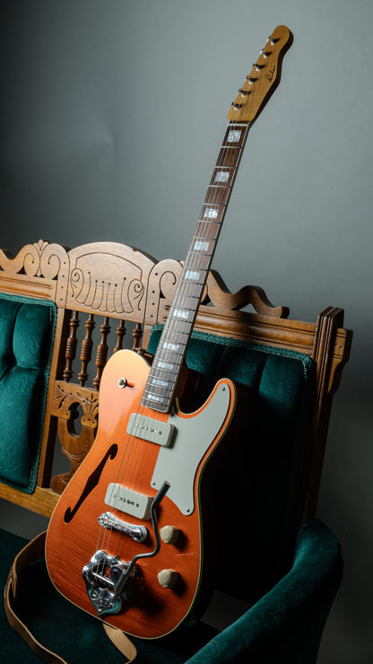 Lewis Parker Guitar Co. - Thinline "T" in Faded Candy Apple Red