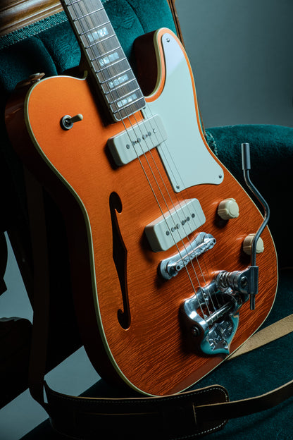 Lewis Parker Guitar Co. - Thinline "T" in Faded Candy Apple Red