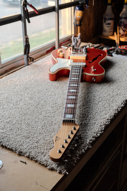 Lewis Parker Guitar Co. - Thinline "T" in Faded Candy Apple Red